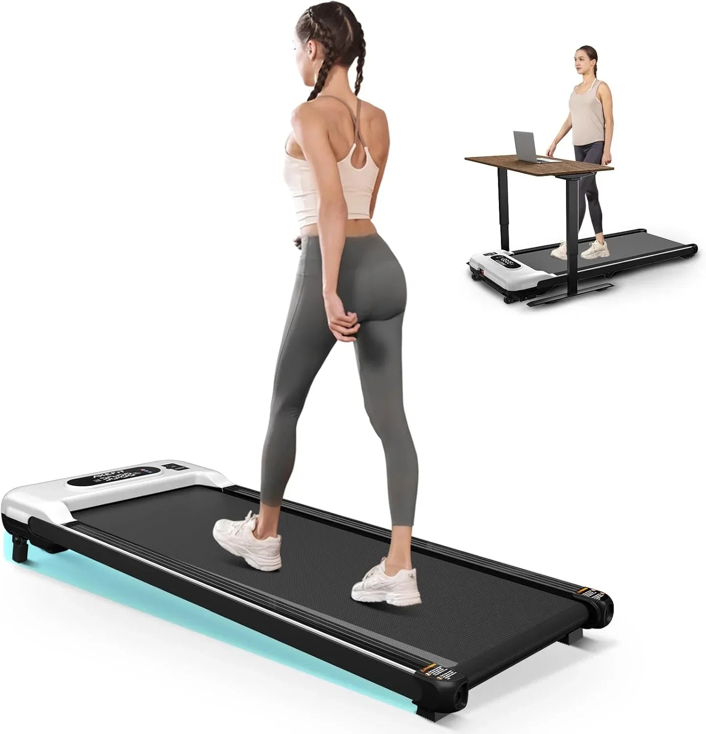 2.5 HP Portable Treadmill with Inclined Walking Pad Panel and Remote 4-in-1 Walking Treadmill