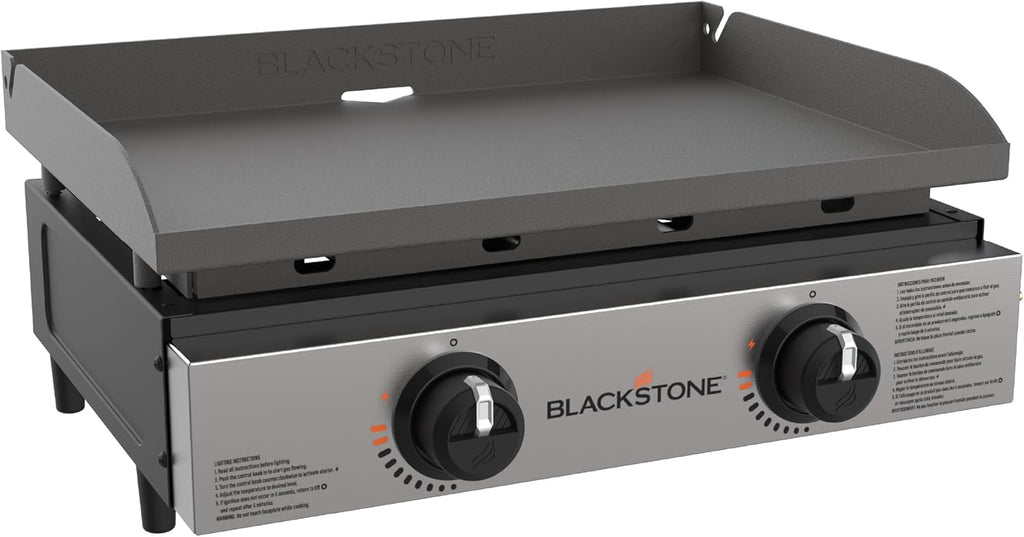 Blackstone 1666 22" Tabletop Griddle with Stainless Steel Faceplate, Powder Coated Steel, Black