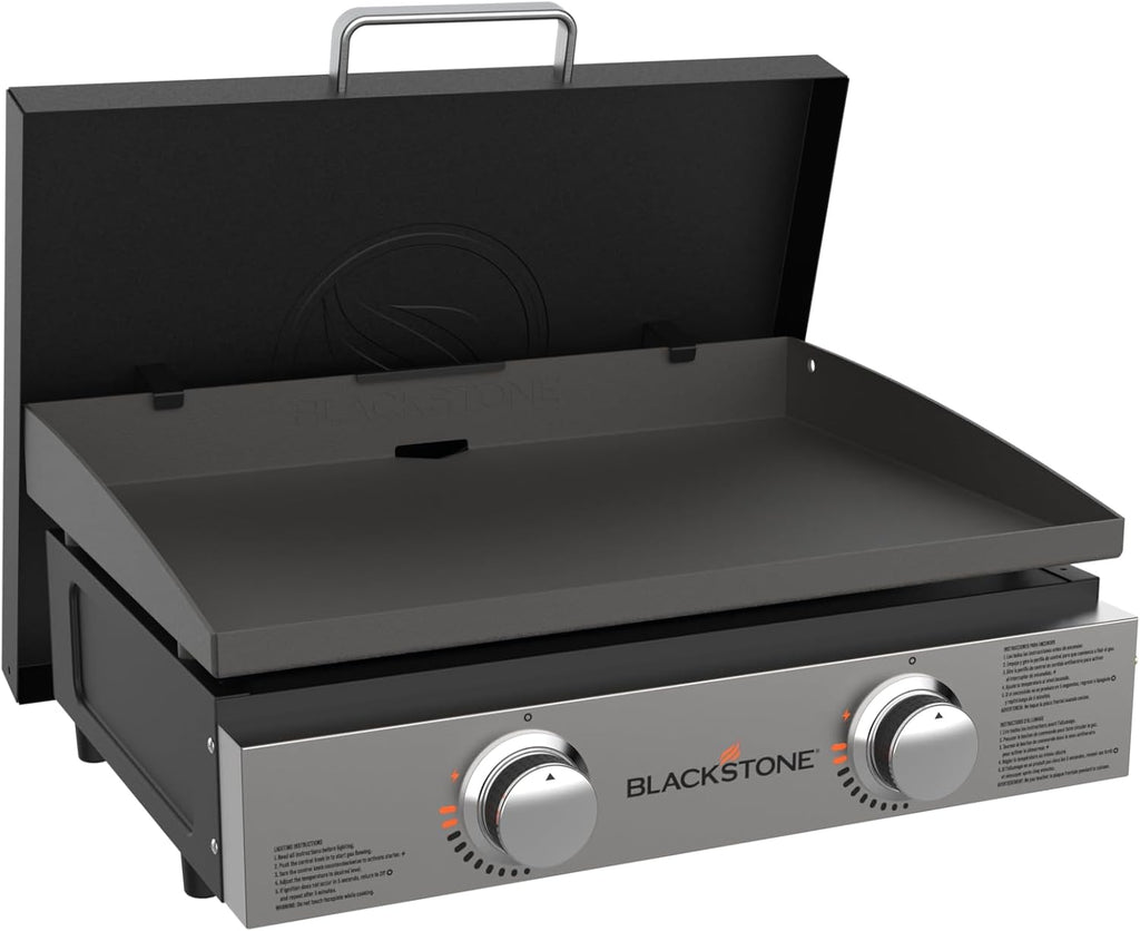 Blackstone 1666 22" Tabletop Griddle with Stainless Steel Faceplate, Powder Coated Steel, Black
