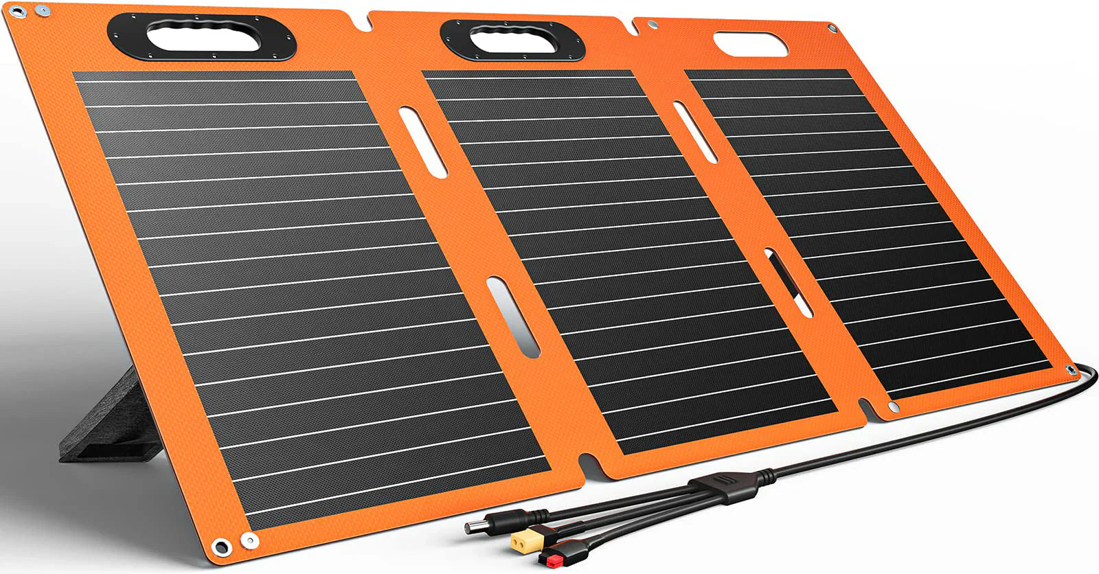 3-in-1 Output Cords Solar Panel Charger with Adjustable Foot Pedal for Homes Camping