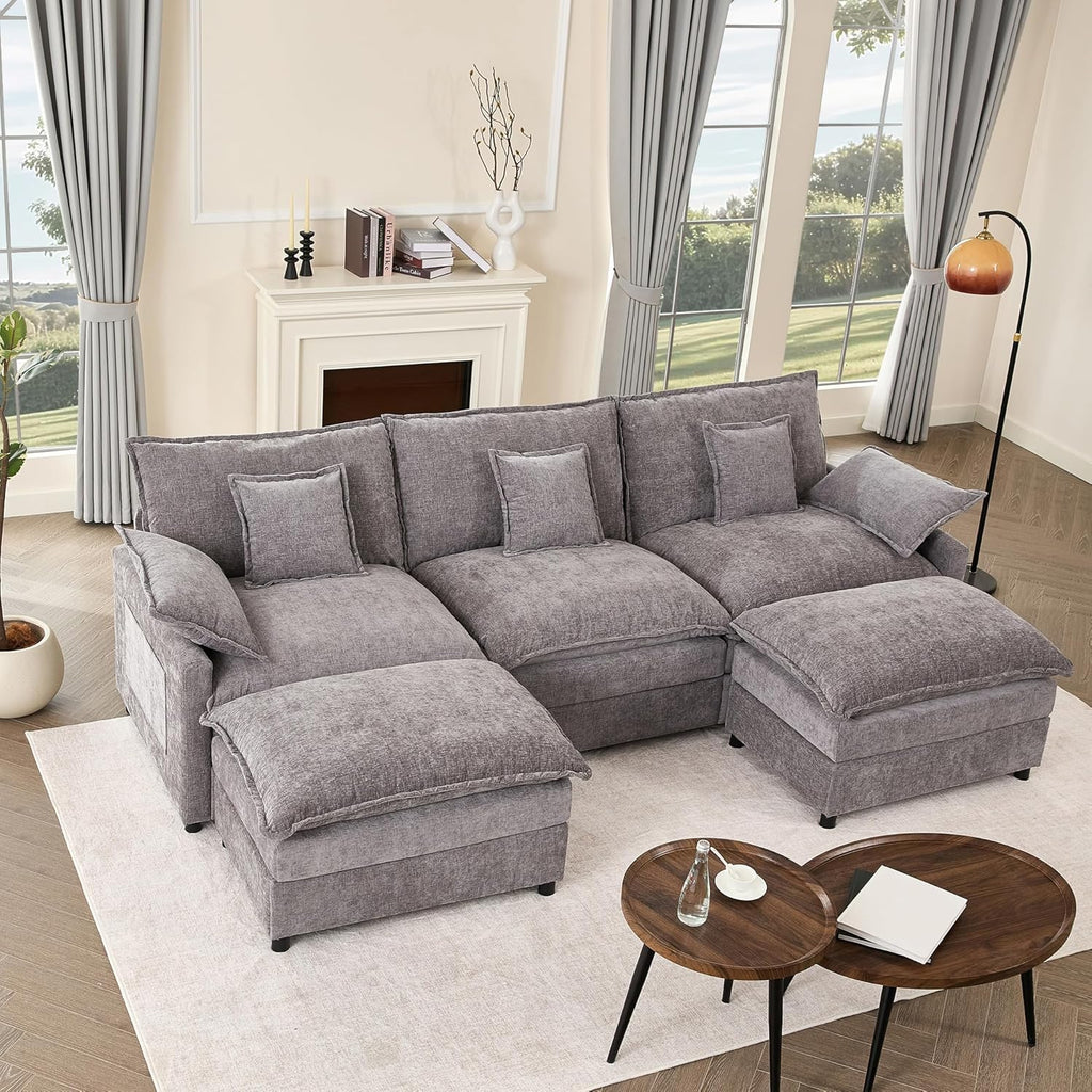 108" U-shaped sofa modular sofa three-seater comfortable cloud sofa