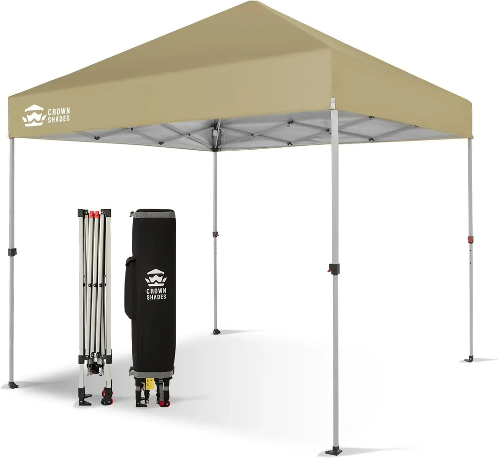 10x10 Pop-Up Awning One-Click Installation Beach Tent Outdoor Sunshade Silver Coated Top
