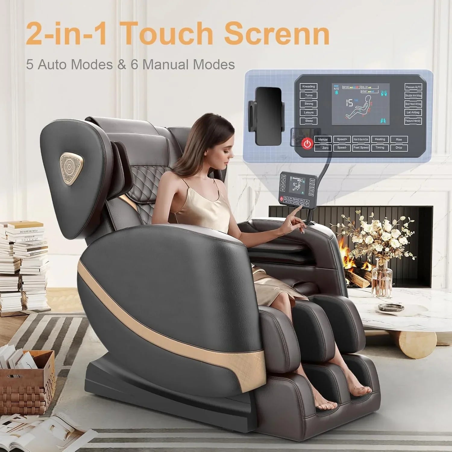 2025 Massage Chair Full Body Zero Gravity Massage Chair with 10 Fix Rollers Heating
