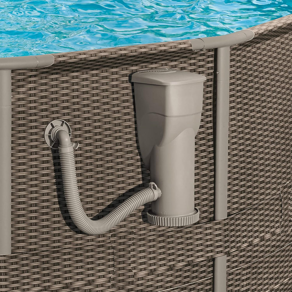 Funsicle SkimmerPlus 1500 Gallons Per Hour 2 in 1 Filter Pump and Skimmer System with Clamps and 1.5 Inch Hose Fitting for Above Ground Swimming Pools
