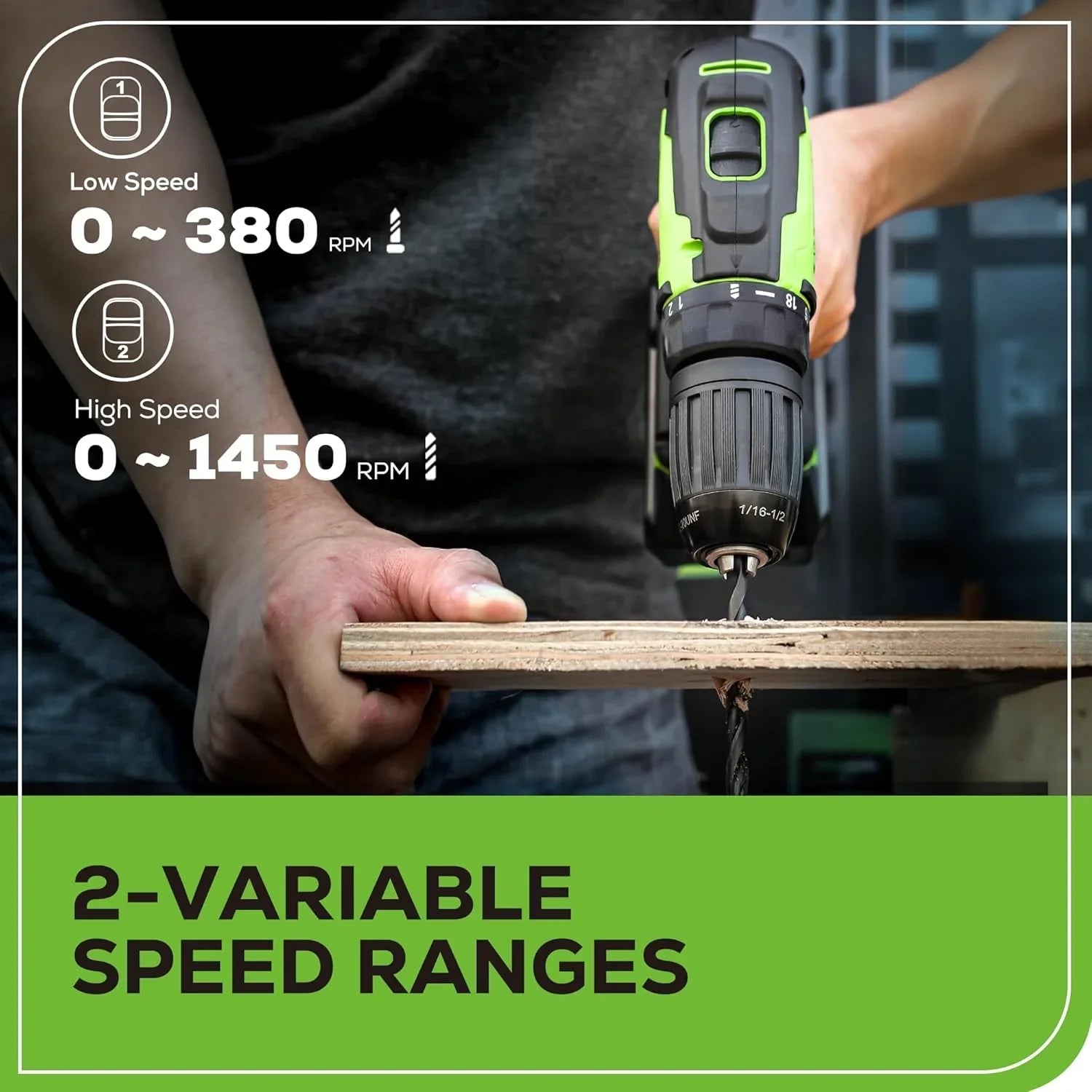 24V Brushless Cordless Drill Impact Driver Power Tool Combo Kit Included 1/2”Drill & 1/4”Hex
