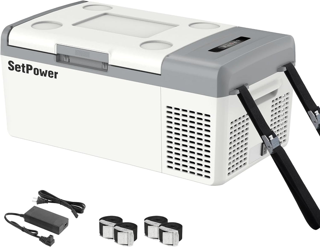 12V Refrigerator 21 Quart Portable Freezer 50 Hours Keep Cool,Electric Cooler for Vehicles Car Refrigerator 12V Portable Fridge for Car Camping Truck Van RV SUV Road Trip Travel RF20