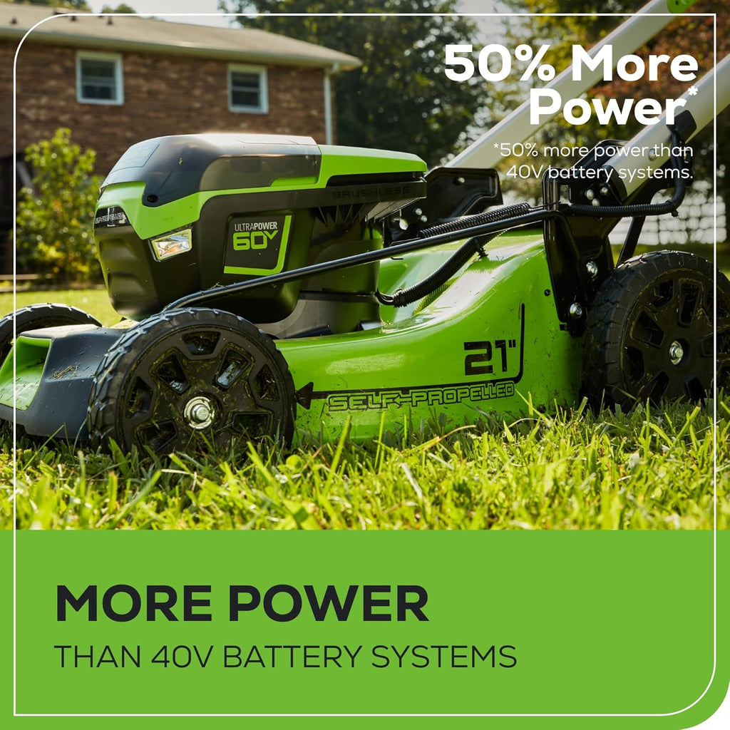 60V 21" Cordless (Self-Propelled) Lawn Mower , 2 x 4.0Ah Batteries and Dual Port Rapid Charger