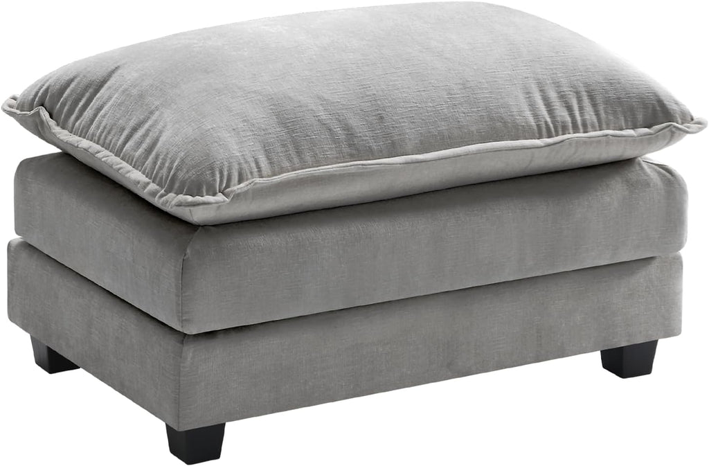 111.4 Inch L-Shaped Modern Sofa Modular Cloud Sofa Ottoman 4-Seater Chenille Deep Seat Sofa