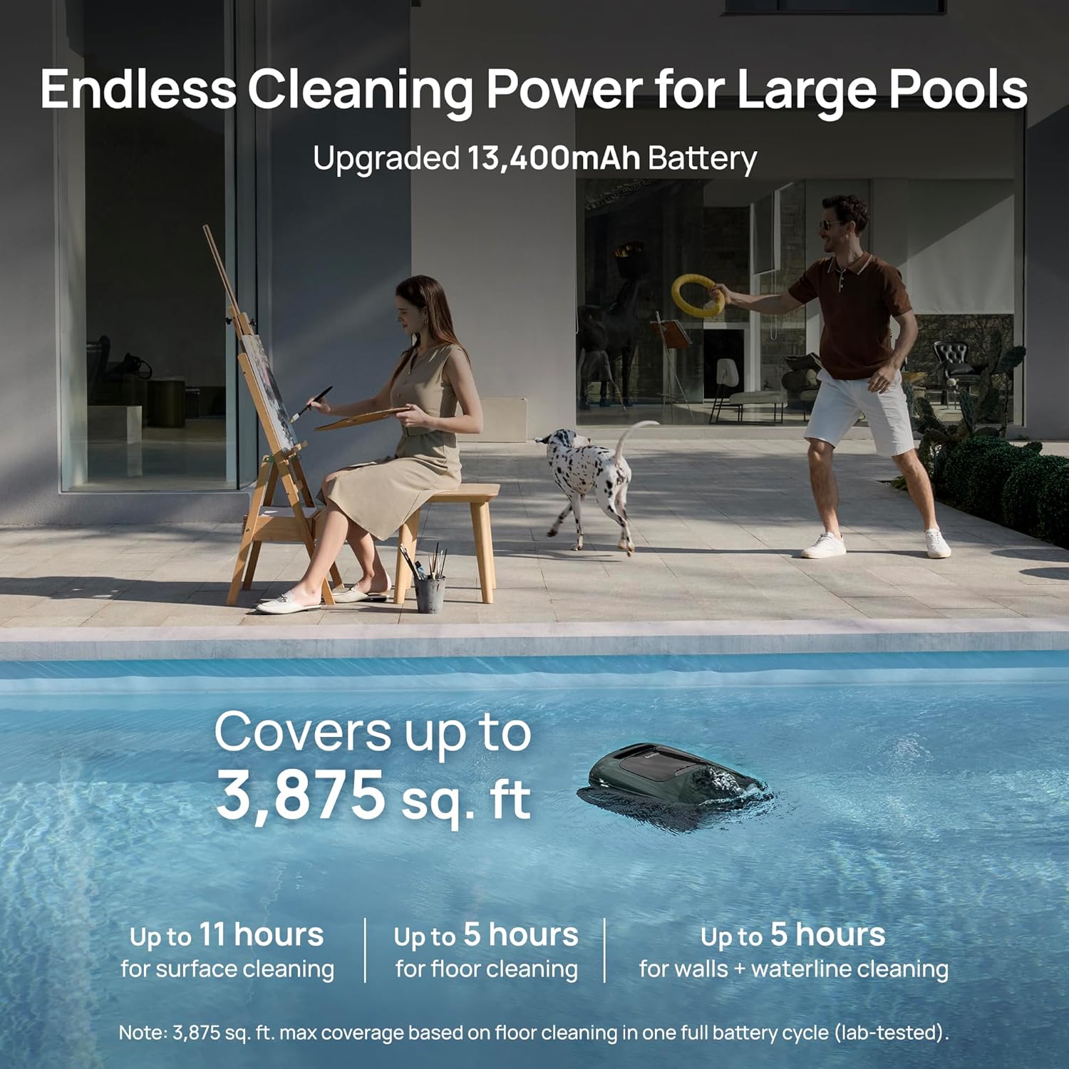 Beatbot AquaSense 2 Pro Cordless Pool Vacuum Robot, Unmatched 5-in-1 Cleaning, Surface Parking, Skims Water Surface with APP Control, Water Clarification, for Pools up to 3,875 Sq.ft 锟斤拷 Emerald Green