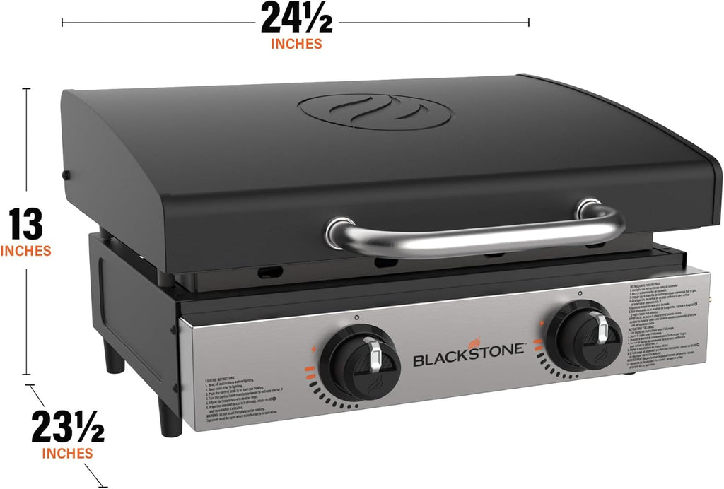 Blackstone 1666 22" Tabletop Griddle with Stainless Steel Faceplate, Powder Coated Steel, Black