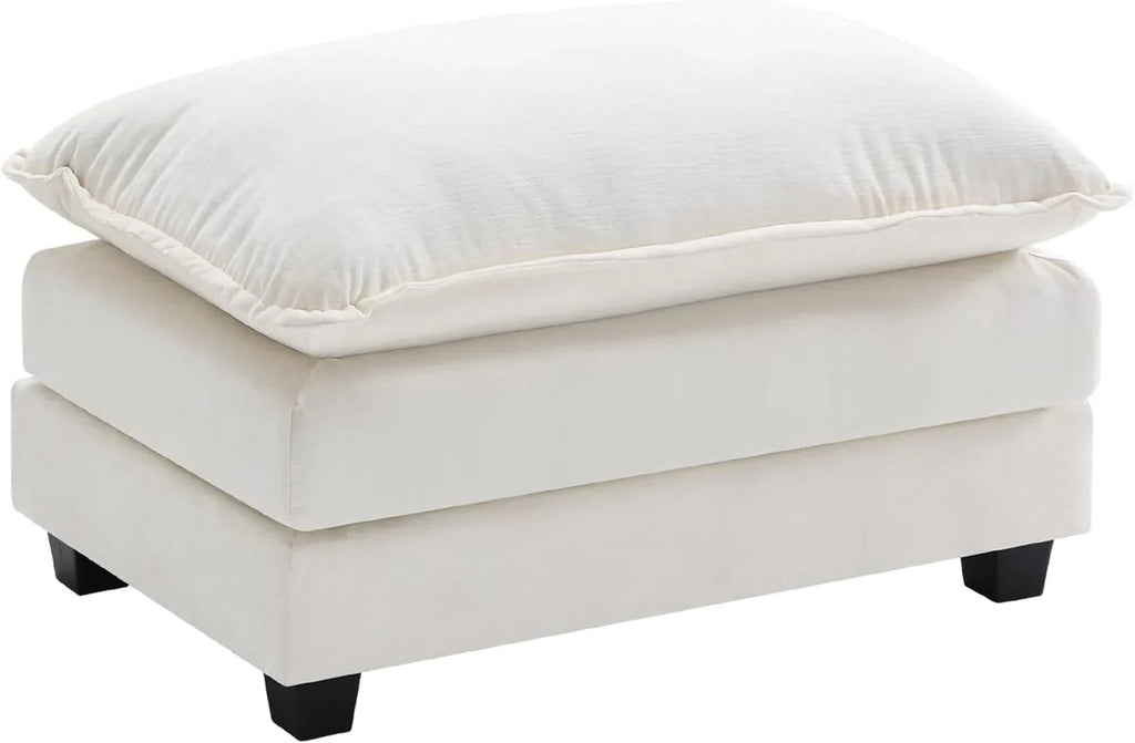 111.4 Inch L Shaped Modern Sofa Modular Cloud Sofa with Ottoman 4 Seater Chenille Deep Seat Sofa