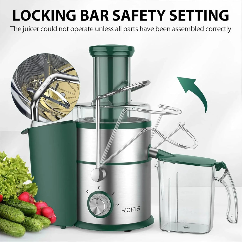 1300W KOIOS Centrifugal Juicer with Extra Large 3 Feed Chute and Titanium Filter