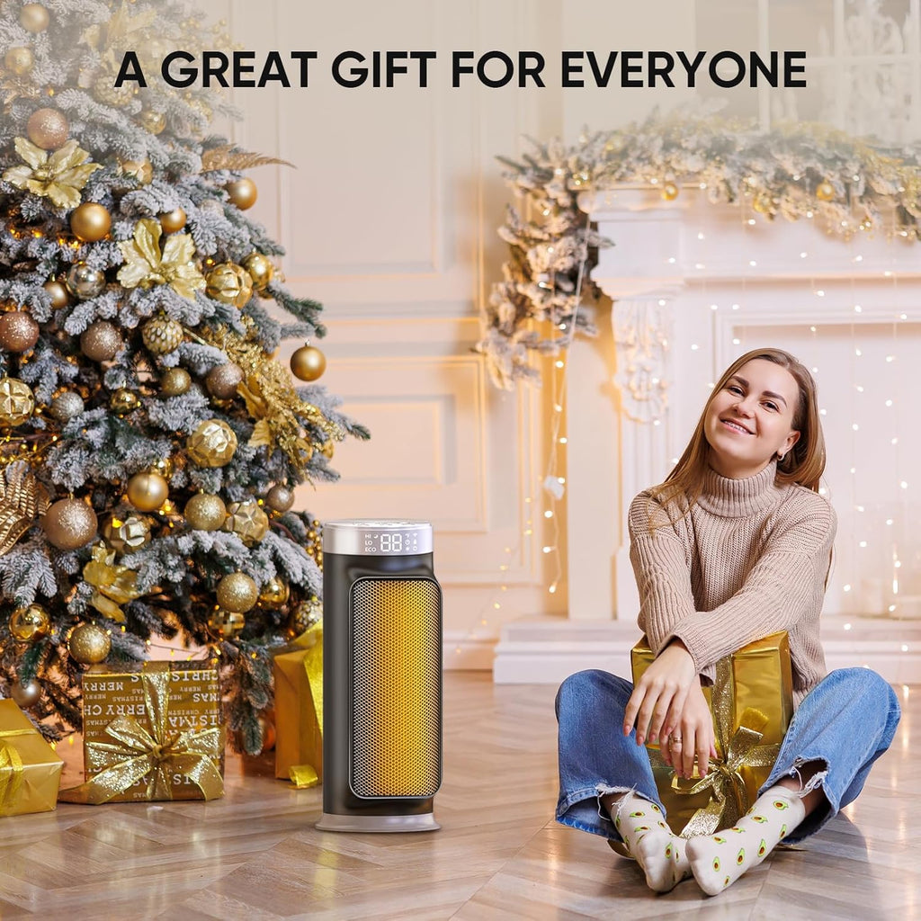 1500W Space Heaters for Indoor Use, Smart PTC Electric Heater with Wifi/App & Remote Control, 24H Timer, 90° Oscillation, Overheat and Tip-Over Protection, 5 Modes for Home Office Bedroom Bathroom