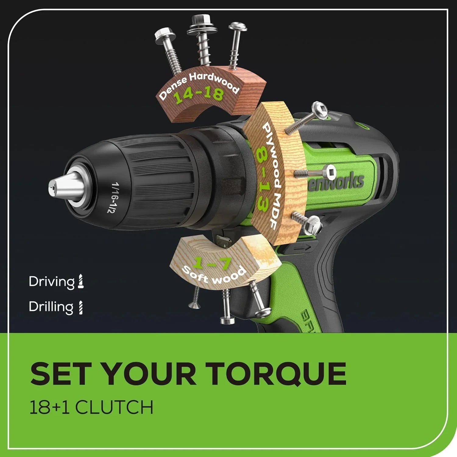 24V Brushless Cordless Drill Impact Driver Power Tool Combo Kit Included 1/2”Drill & 1/4”Hex