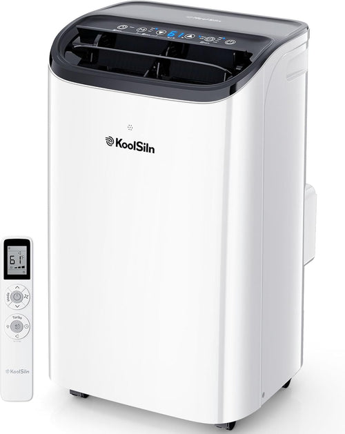 14,000 BTU Portable Air Conditioner Cools Up to 700 Sq.Ft, Auto-Evaporation Low Noise Portable AC Unit with Remote Control Fits for Large Room, Office, Garage,White