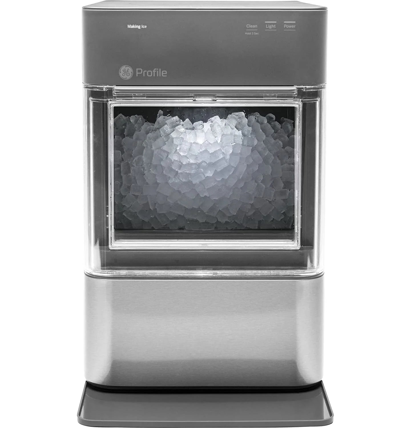 Countertop Nugget Ice Maker | Ice Machine with WiFi Connectivity | Smart Home Kitchen Essentials | Black Stainless