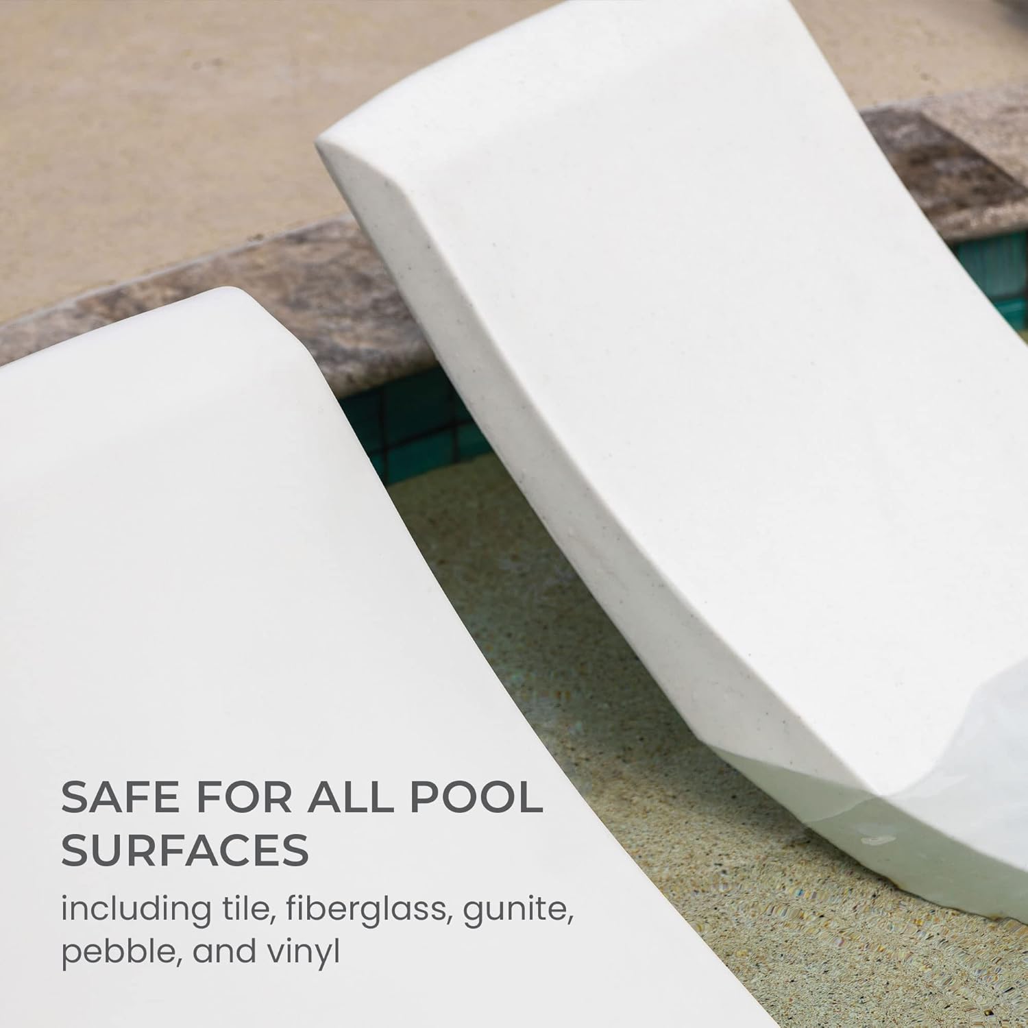 Classic White - in-Pool Chaise Lounger – Designed for Water Depths Up to 9" – Aqua Outdoors – Set of 2 – Compatible with All Pool Types - Poolside & Sun Deck Tanning