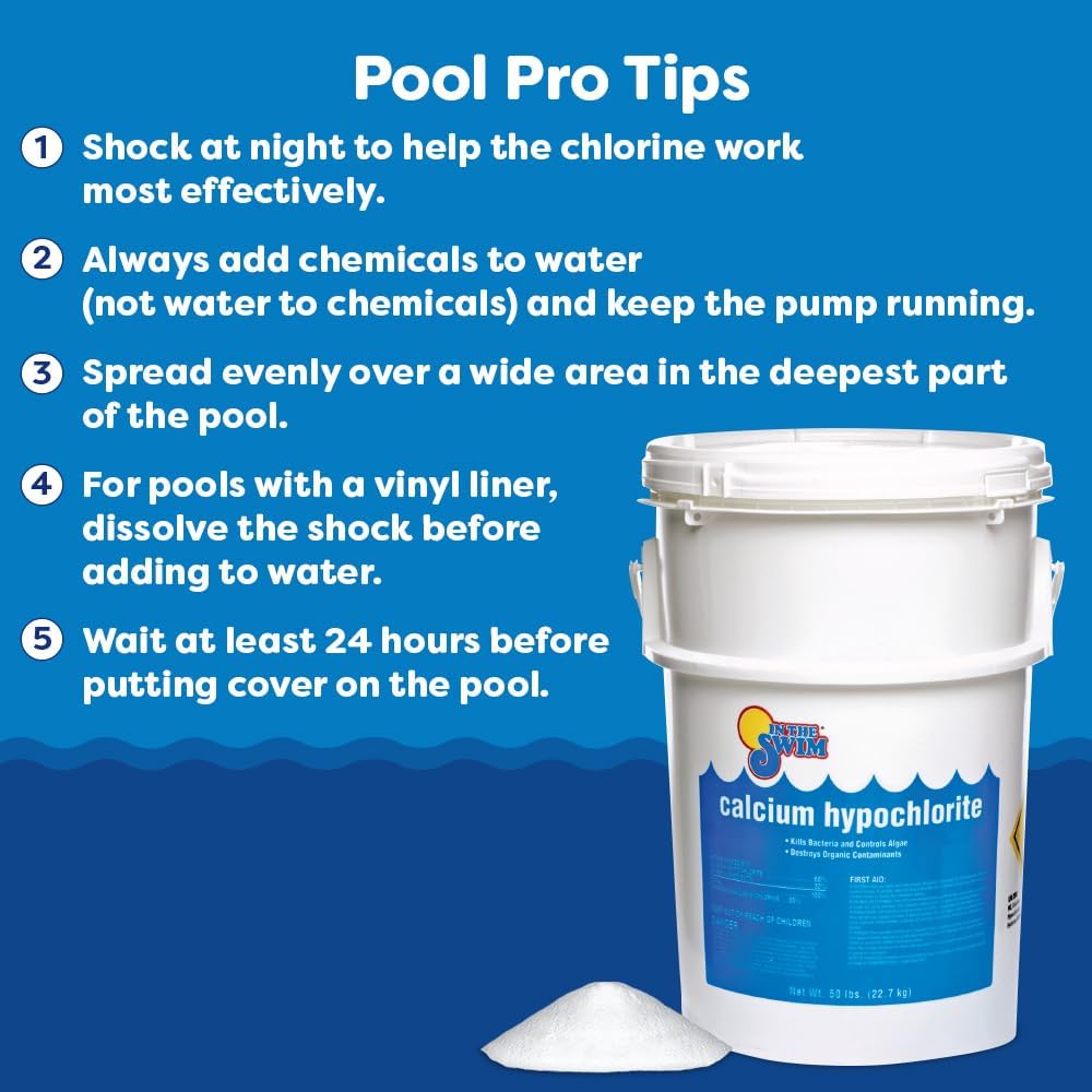 In The Swim Pool Shock 68% Cal-Hypo Granular Sanitizer for Crystal Clear Water Defends Against Bacteria, Algae, and Microorganisms