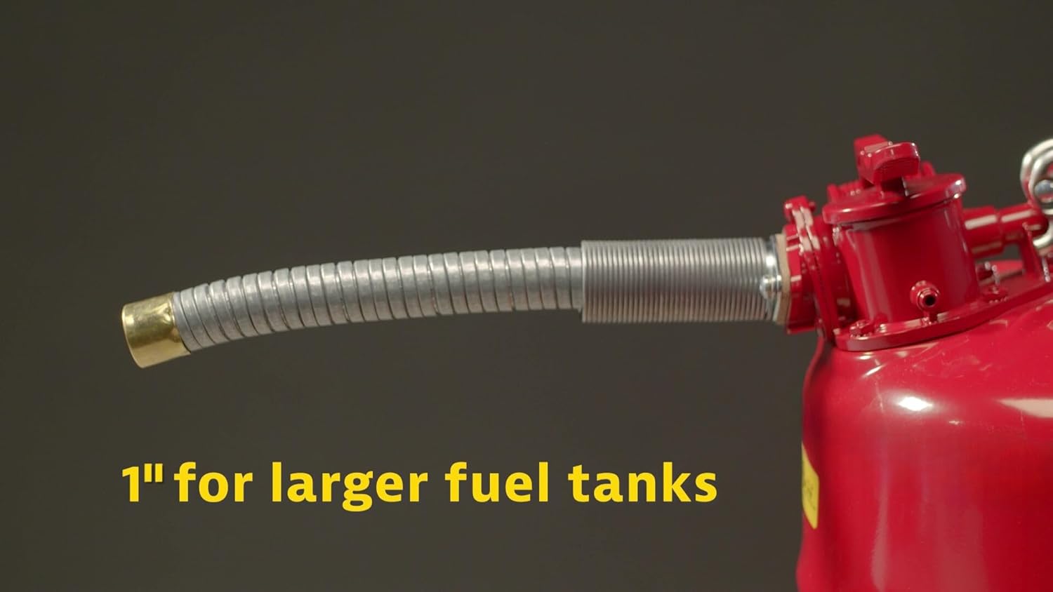 Justrite 5-Gallon Type II Red Safety Gas Can OSHA-Approved Steel Fuel Container with Flame Arrester, Self-Closing Lid & 1" Flexible Spout (7250130)