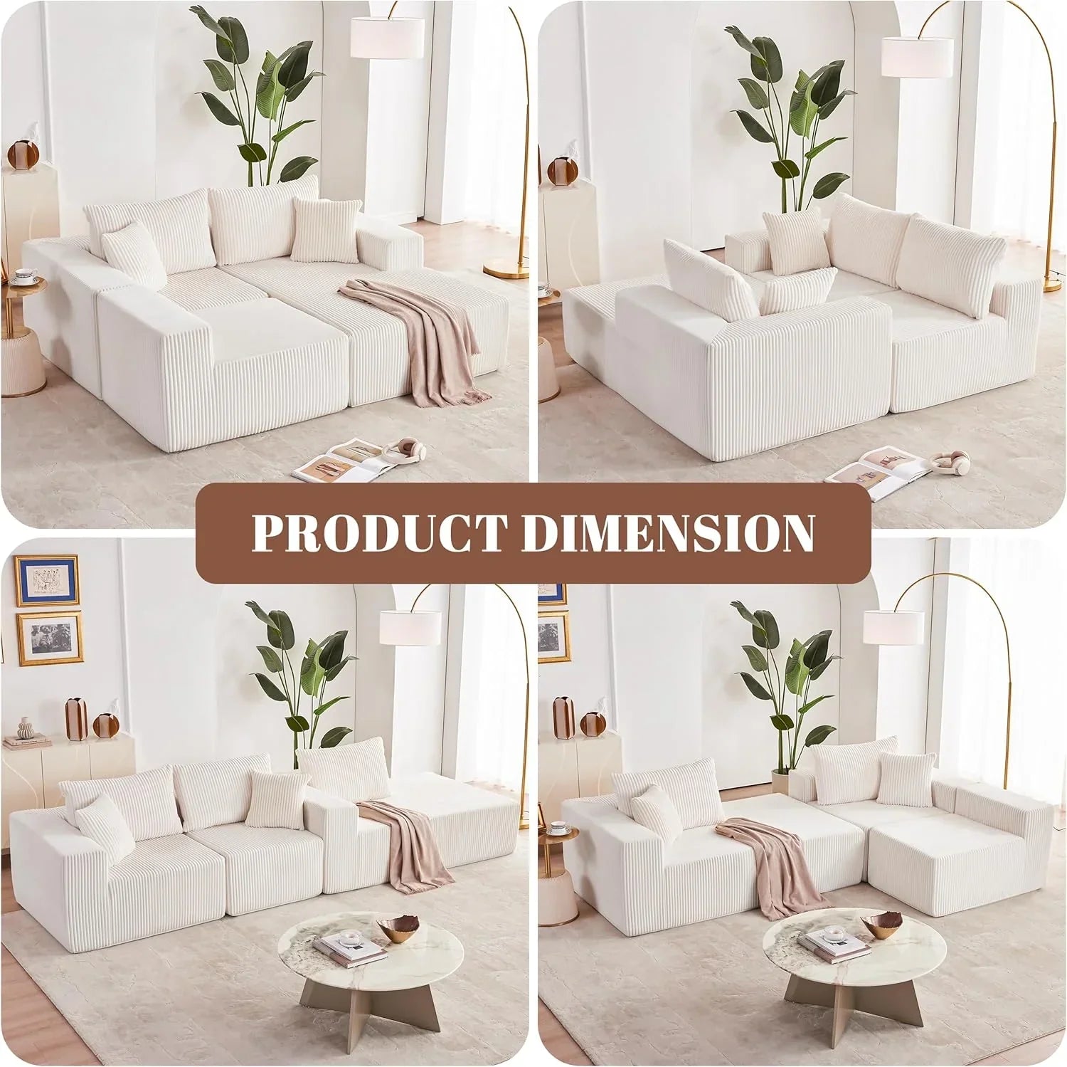 108-inch modular sofa cloud modular sofa with deep seat and reclining chair upholstered sofa