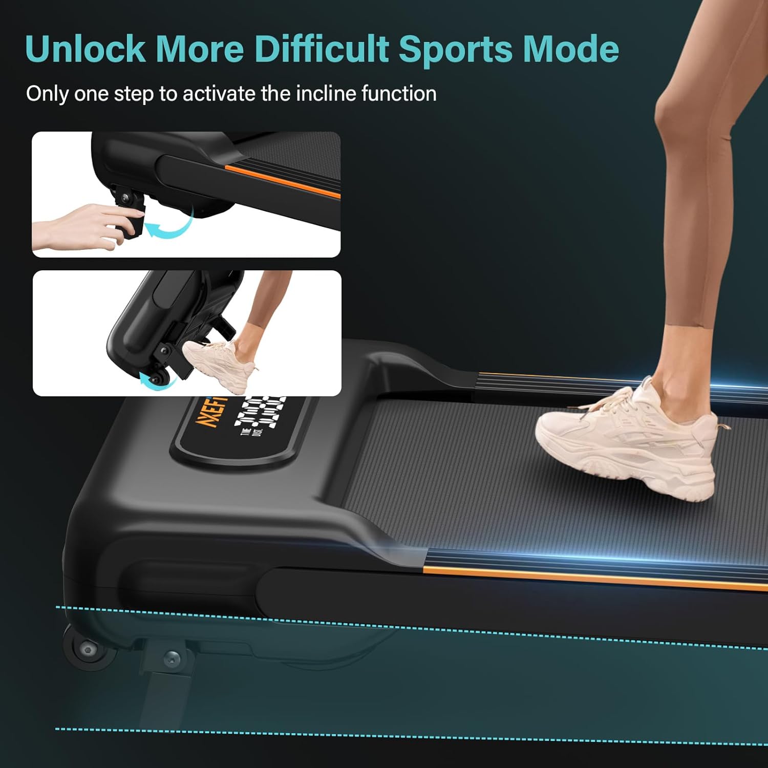 2.5 HP Portable Treadmill with Inclined Walking Pad, Panel and Remote, 4-in-1 Walking Treadmill, 265 lb Capacity