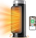 1500W Space Heaters for Indoor Use, Smart PTC Electric Heater with Wifi/App & Remote Control, 24H Timer, 90æŽ?Oscillation, Overheat and Tip-Over Protection, 5 Modes for Home Office Bedroom Bathroom