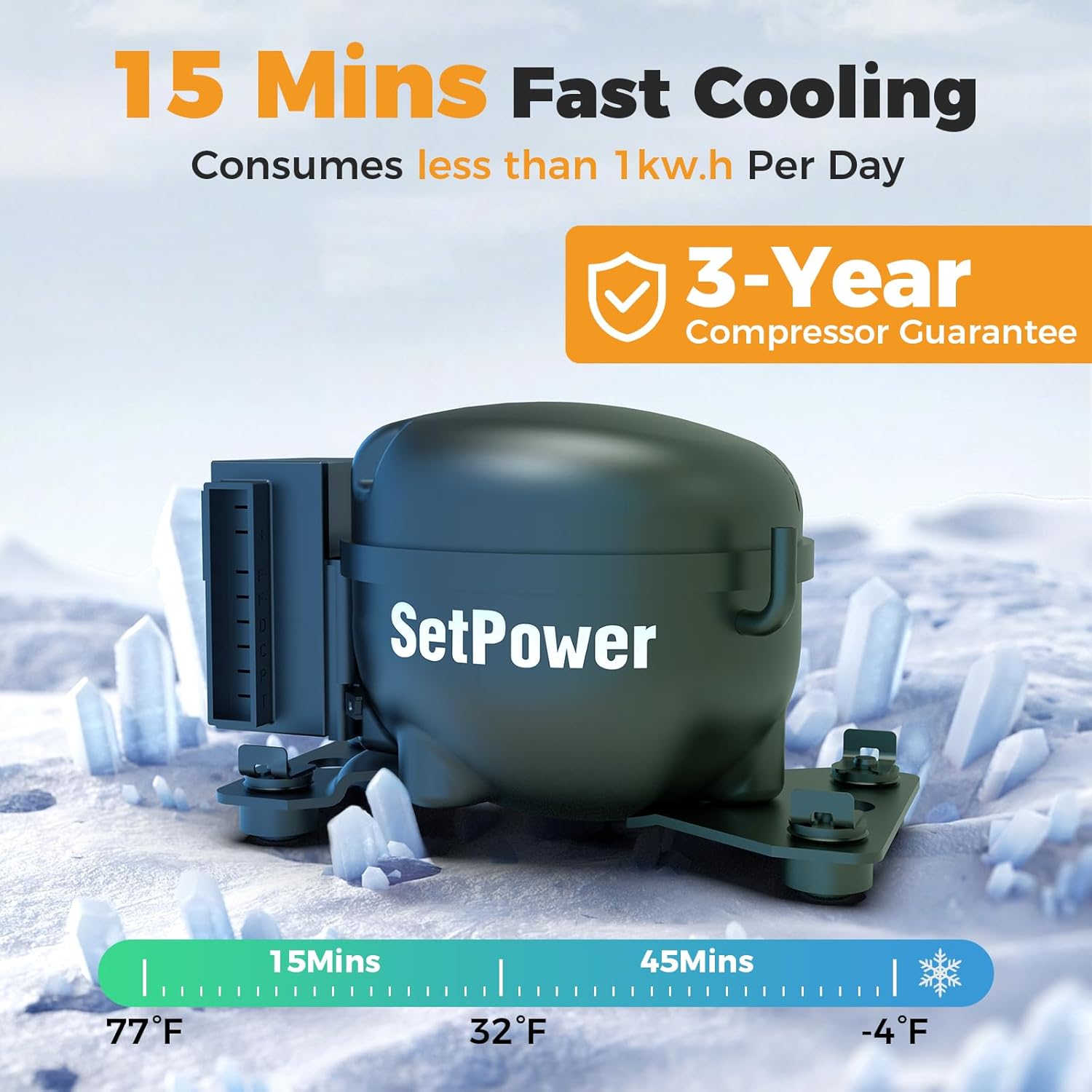 12V Refrigerator 21 Quart Portable Freezer 50 Hours Keep Cool,Electric Cooler for Vehicles Car Refrigerator 12V Portable Fridge for Car Camping Truck Van RV SUV Road Trip Travel RF20