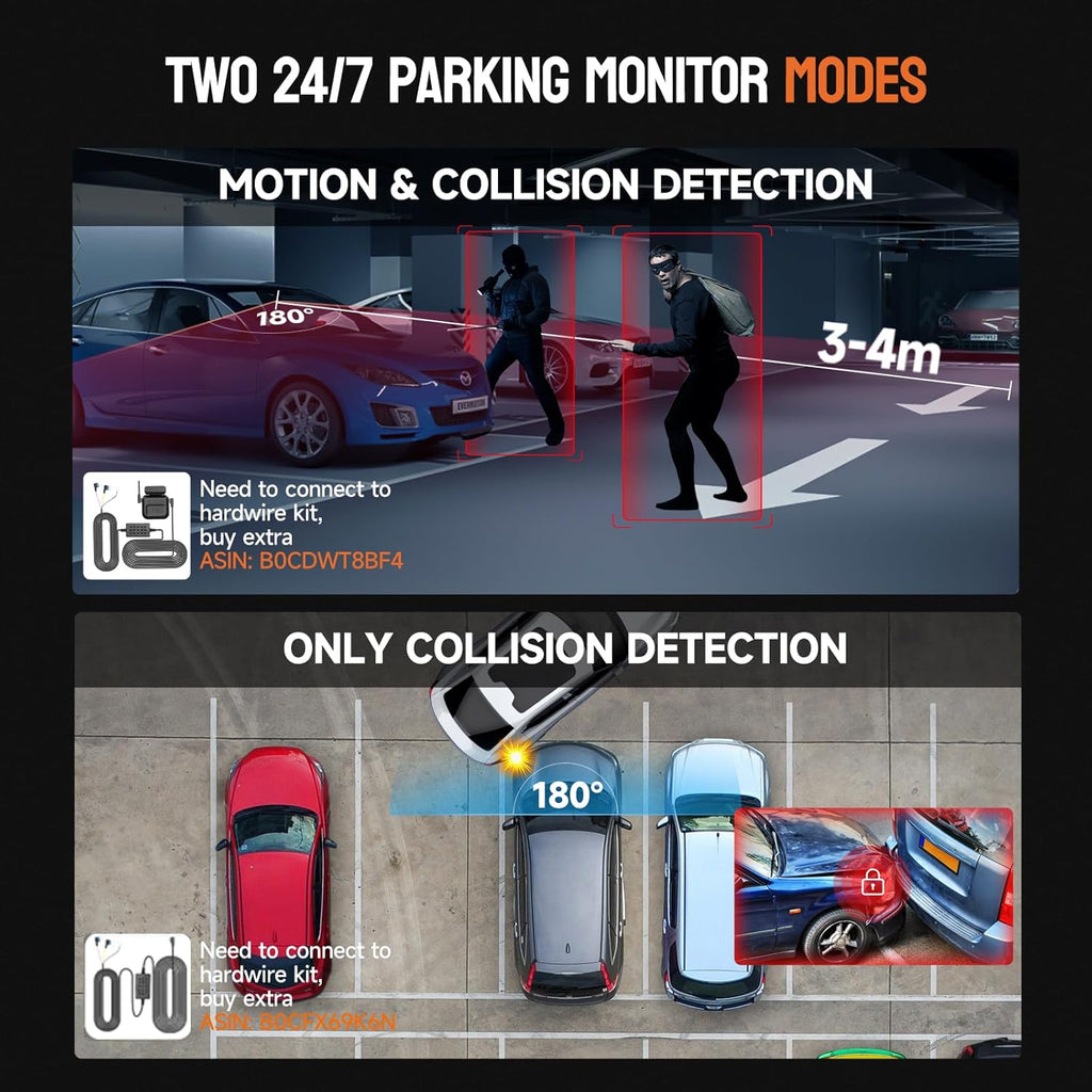 360æŽ?Dash Cam 4-Channel FHD 4*1080P Wi-Fi GPS Voice Control Car Camera, Front 2K+1080P*2 Dash Cam, with 64GB SD Card, Night Vision, 24-Hour Parking Mode