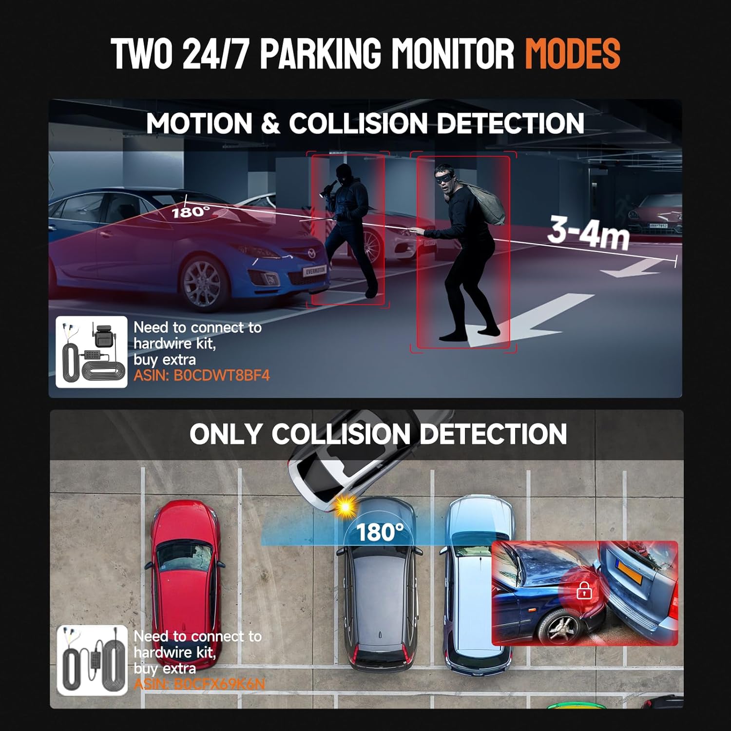 360æŽ?Dash Cam 4-Channel FHD 4*1080P Wi-Fi GPS Voice Control Car Camera, Front 2K+1080P*2 Dash Cam, with 64GB SD Card, Night Vision, 24-Hour Parking Mode