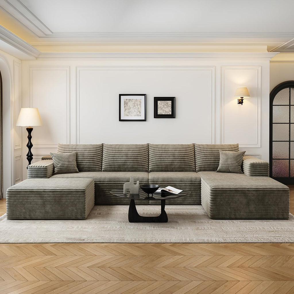107.5 Cloud Modular Sectional Sofa Couch with L-Shape Chaise,Modern Minimalist Upholstered Couches for Living Room Bedroom,Deep Seat Corner Couch锛孨o Assembly Required (Black,Left Facing Chaise)
