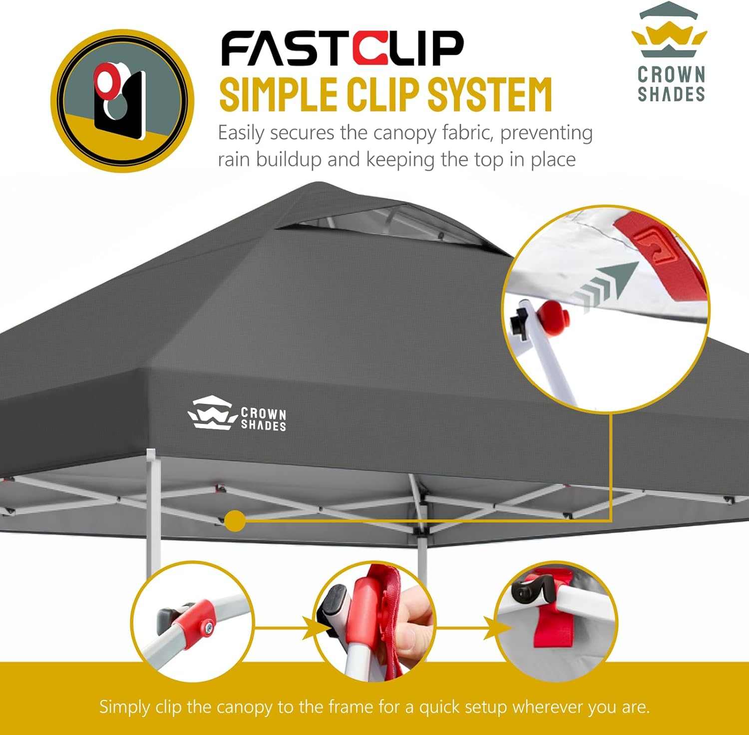 10x10 Pop-Up Awning - One-Click Installation Beach Tent - Outdoor Sunshade Silver Coated Top, 3 Heights and 4 Sand Pockets