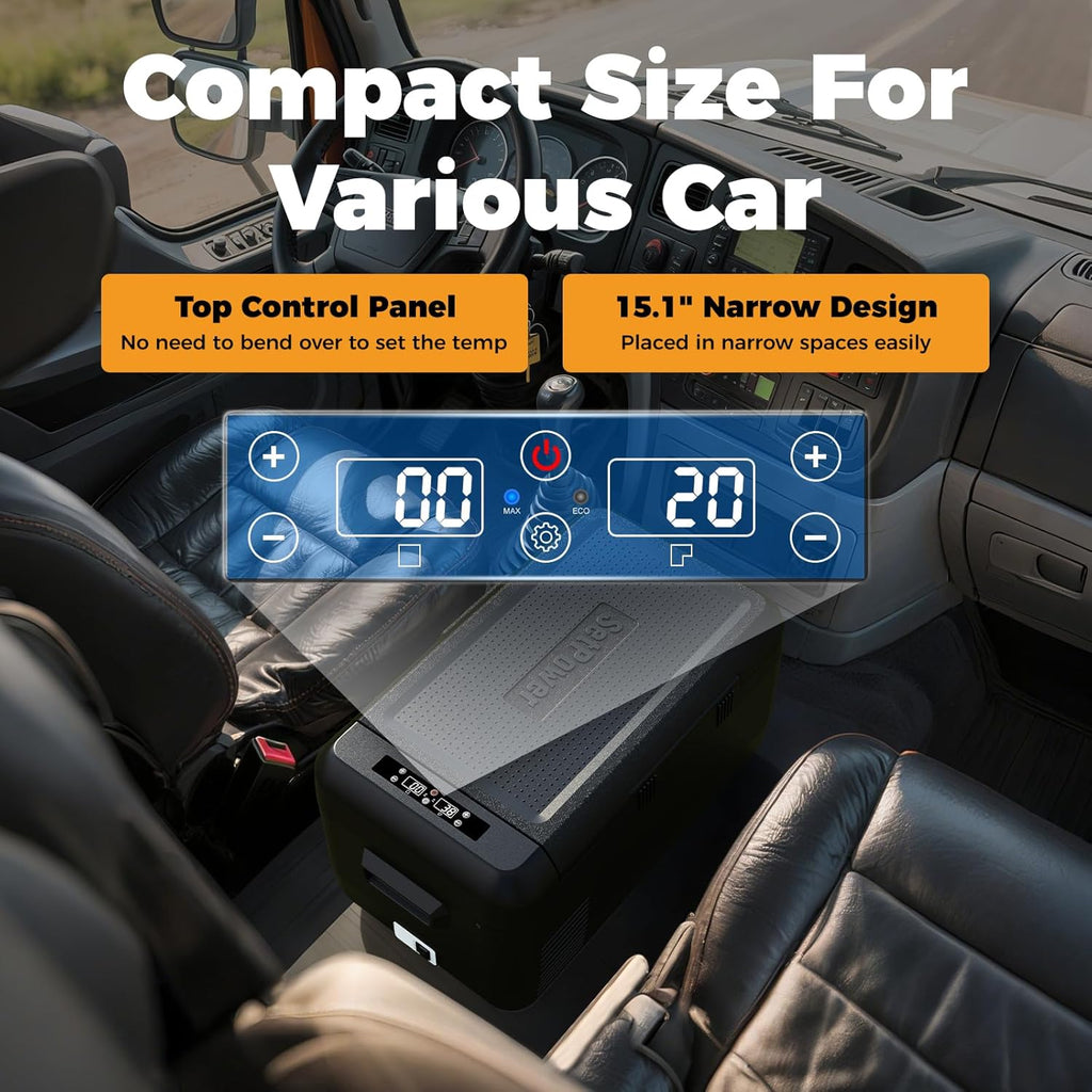 12V Refrigerator 21 Quart Portable Freezer 50 Hours Keep Cool,Electric Cooler for Vehicles Car Refrigerator 12V Portable Fridge for Car Camping Truck Van RV SUV Road Trip Travel RF20