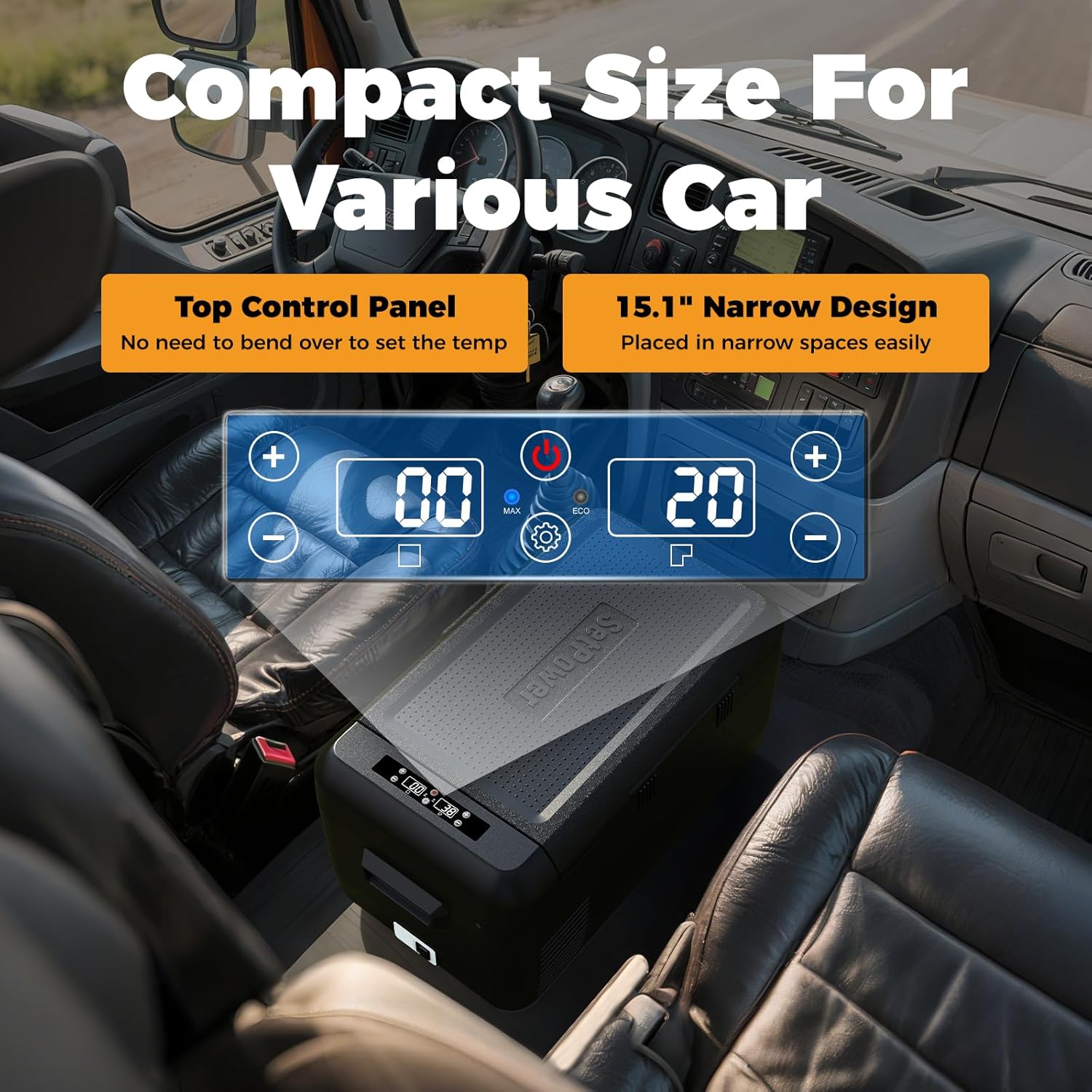 12V Refrigerator 21 Quart Portable Freezer 50 Hours Keep Cool,Electric Cooler for Vehicles Car Refrigerator 12V Portable Fridge for Car Camping Truck Van RV SUV Road Trip Travel RF20