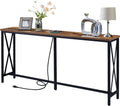 SUPERJARE 70 Inch Console Table with 2 Outlet and 2 USB Ports