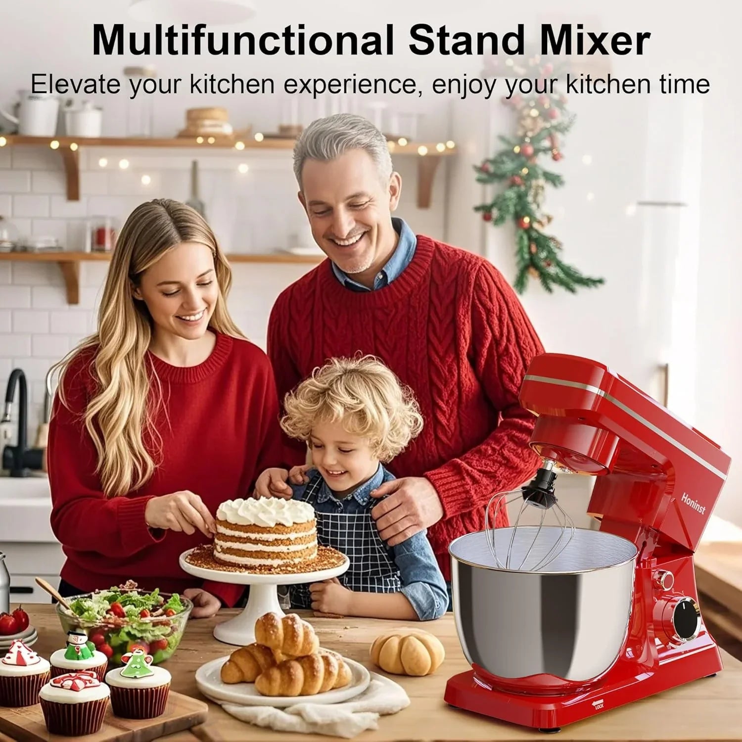 10-Speed Stand Mixer with 8-in-1 Splash Guard Tilt Head 6-Quart Stainless Steel Bowl