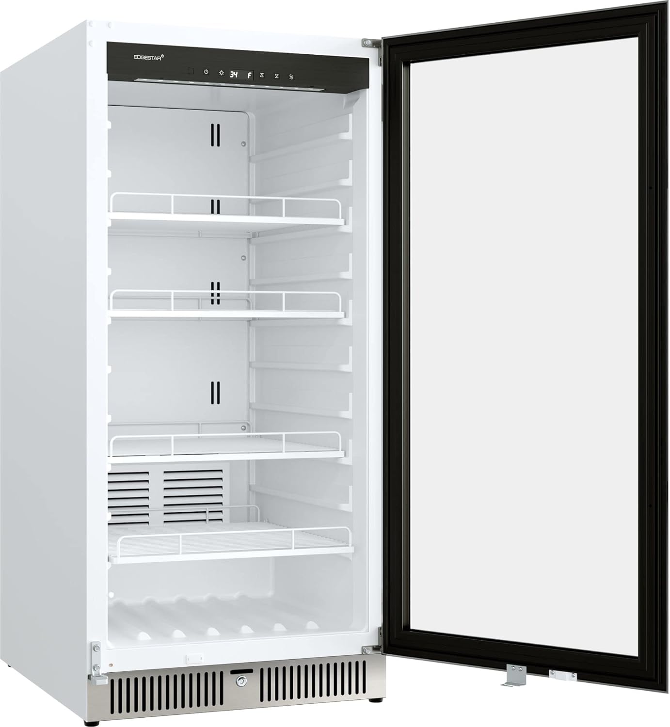 EdgeStar VBM101 22" Wide 10.1 Cu. Ft. Commercial Beverage Merchandiser – Stainless Steel, Temp Alarm, Reversible Door