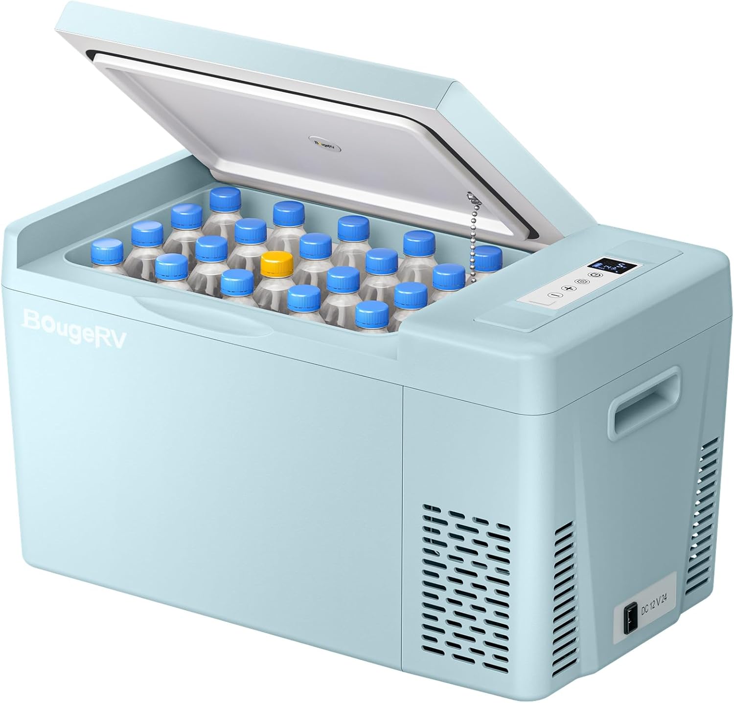 BougeRV 12 Volt Refrigerator 12V Car Fridge 23 Quart Portable Freezer Compressor Cooler 12/24V DC 110~240 Volt AC for Truck Van RV Camper SUV Travel Camping Road Trips Tailgating -7℉~50℉