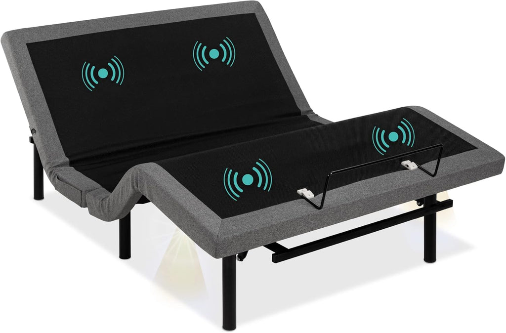 Best Choice Products Ergonomic Twin XL Size Adjustable Bed Frame, Electric Base w/Wireless Remote Control, Nightlight, Massager, 2 USB Ports
