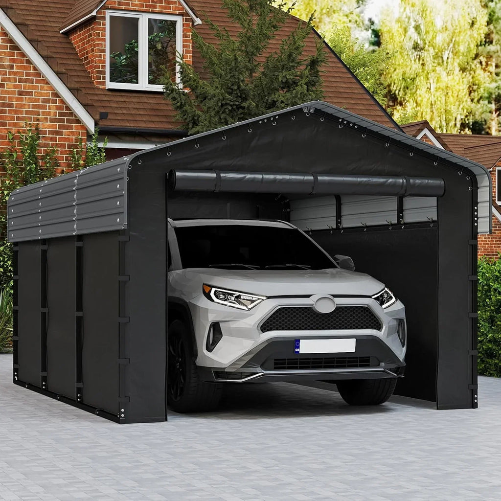 10x15 Heavy Duty Metal Carport Outdoor Garage Car Shelter Shade with Heavier Frame