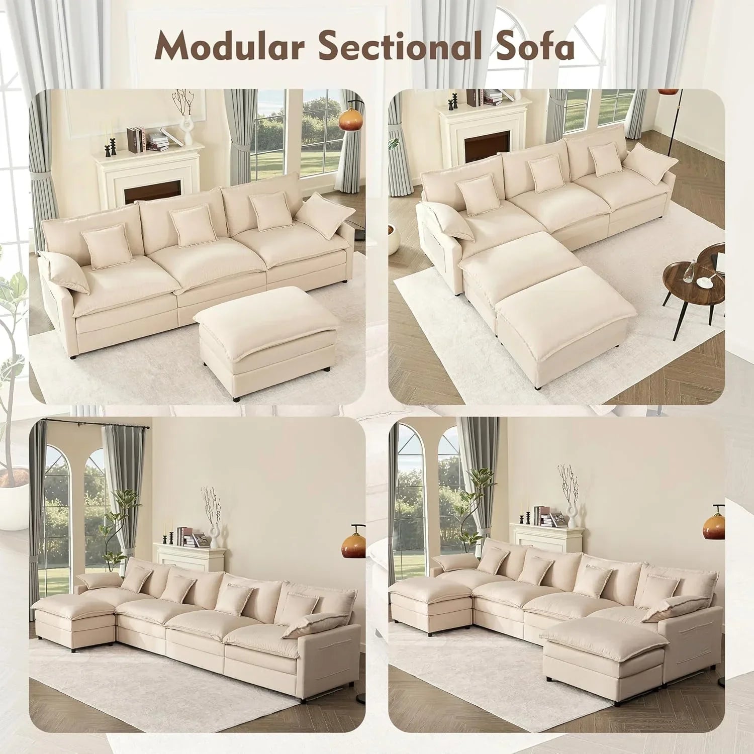 108 U-shaped sofa modular sofa Comfortable cloud sofa