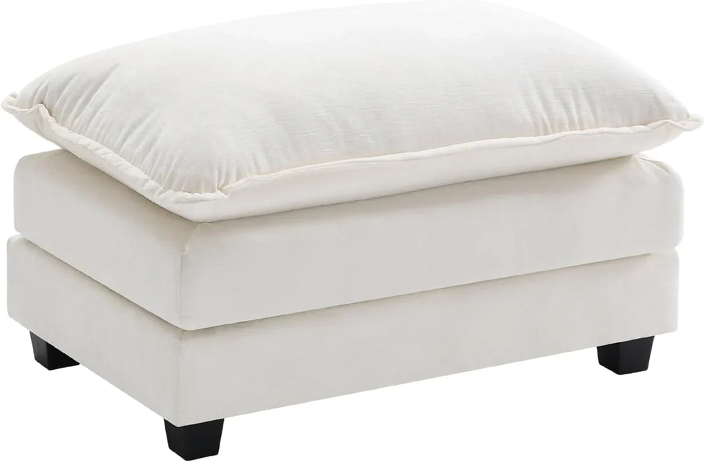 111.4 Inch L Shaped Modern Sofa Modular Cloud Sofa with Ottoman 4 Seater Chenille Deep Seat Sofa