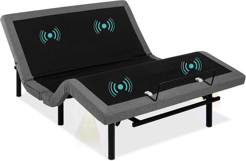 Best Choice Products Ergonomic Twin XL Size Adjustable Bed Frame, Electric Base w/Wireless Remote Control, Nightlight, Massager, 2 USB Ports