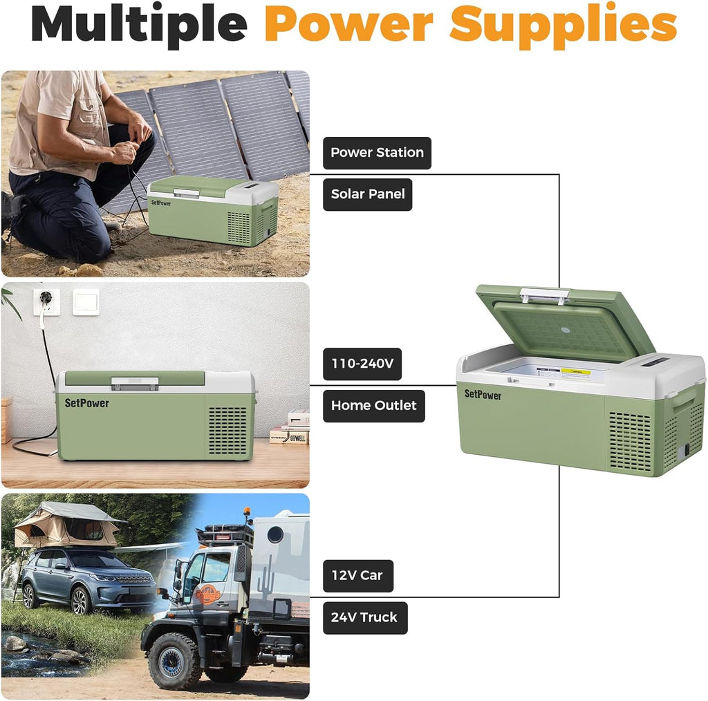 12V Refrigerator 21 Quart Portable Freezer 50 Hours Keep Cool,Electric Cooler for Vehicles Car Refrigerator 12V Portable Fridge for Car Camping Truck Van RV SUV Road Trip Travel RF20