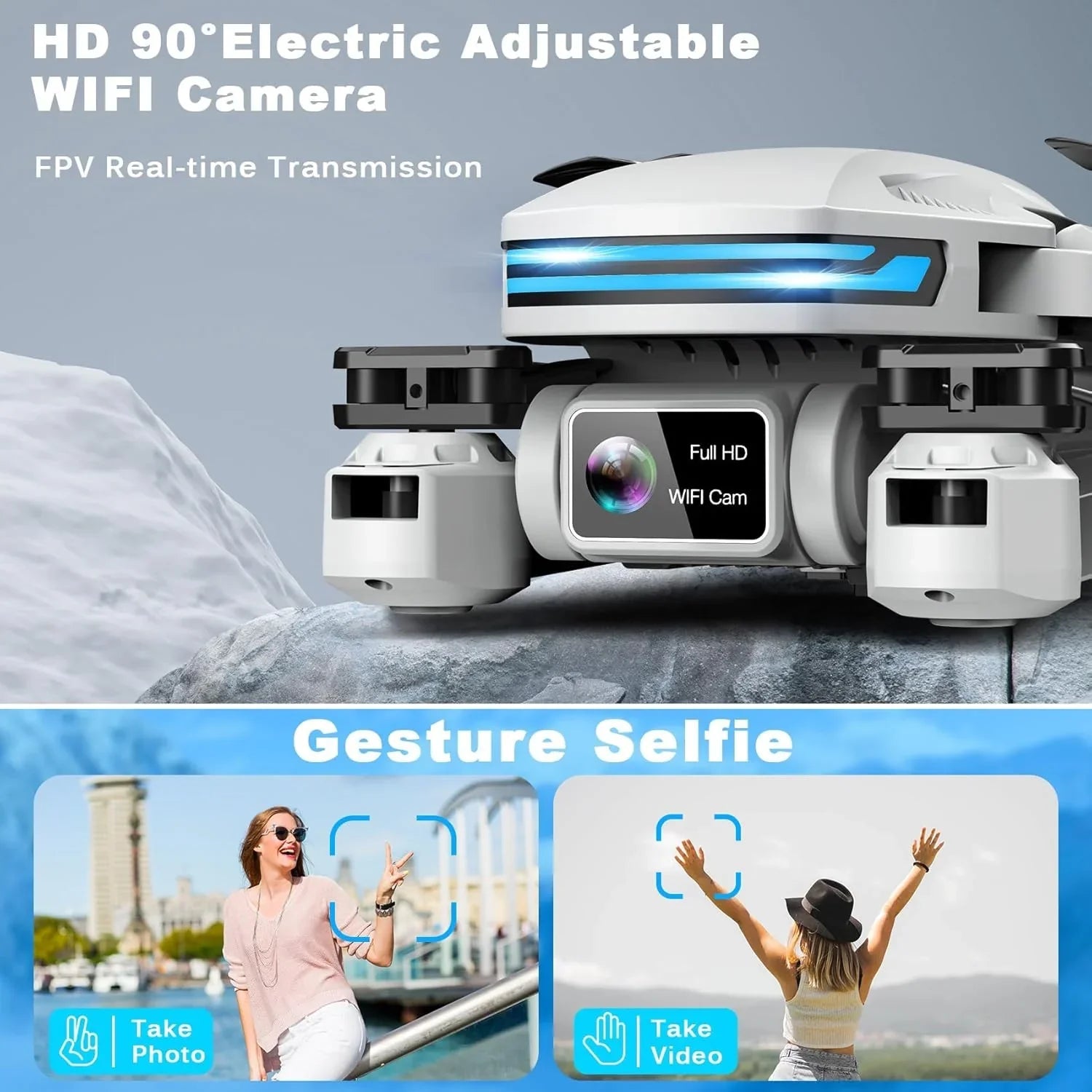 2K HD FPV Drone for Adults with Camera Altitude Hold Foldable and Portable