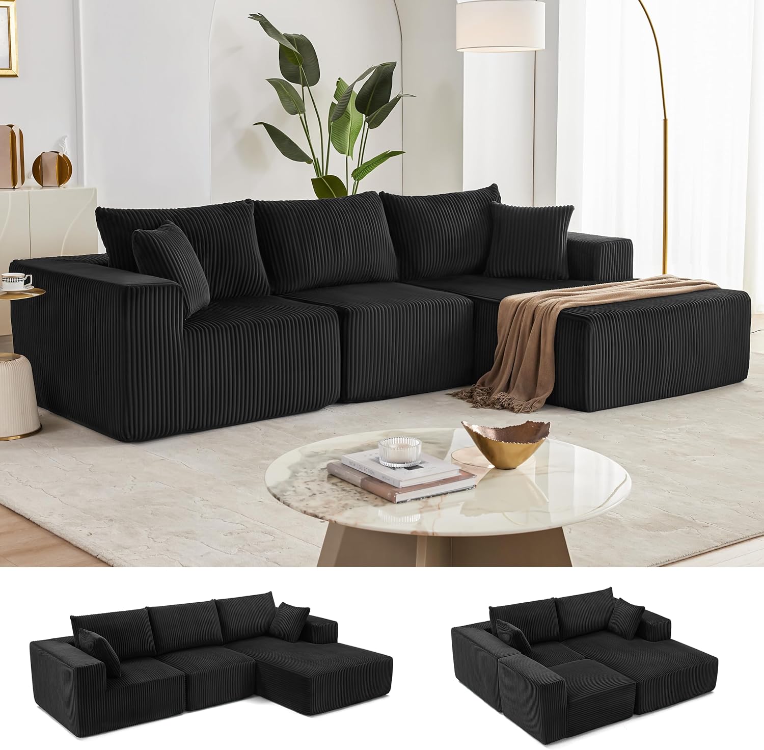 108 Modular Sectional Sofa Cloud Sectional Couch Modern Modular L-Shape Sofa Couch