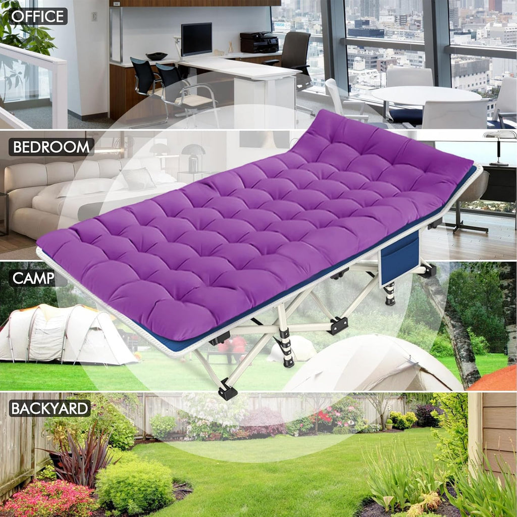 2-pack camping cots with mattresses, comfortable sleeping beds, adult camping cots, 2-person folding beds, heavy-duty sleeping beds
