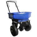 Home Salt Spreader, 80 lbs, Ergonomic Flip Handle, Barbed Auger, Adjustable Door Opening