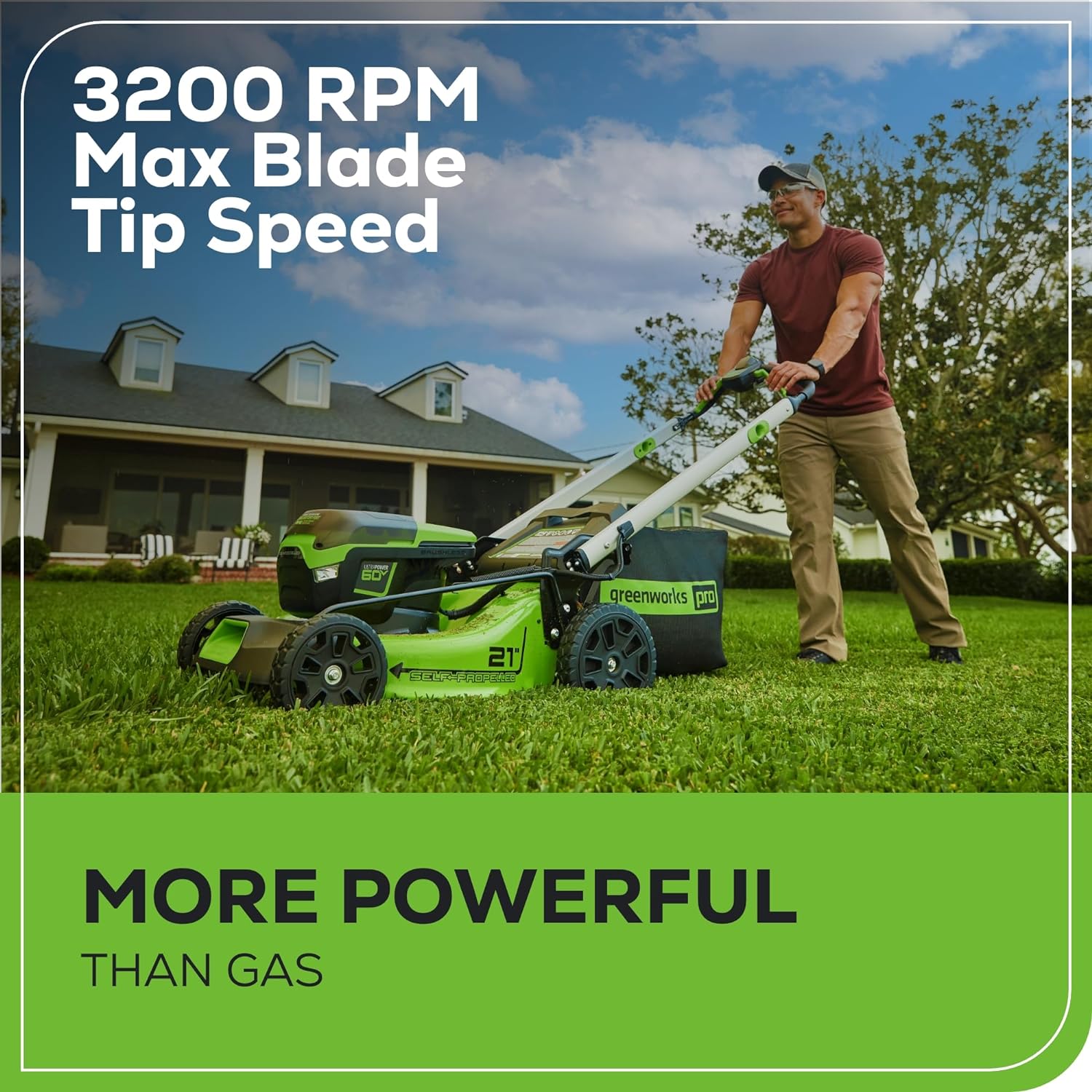 60V 21" Cordless (Self-Propelled) Lawn Mower , 2 x 4.0Ah Batteries and Dual Port Rapid Charger