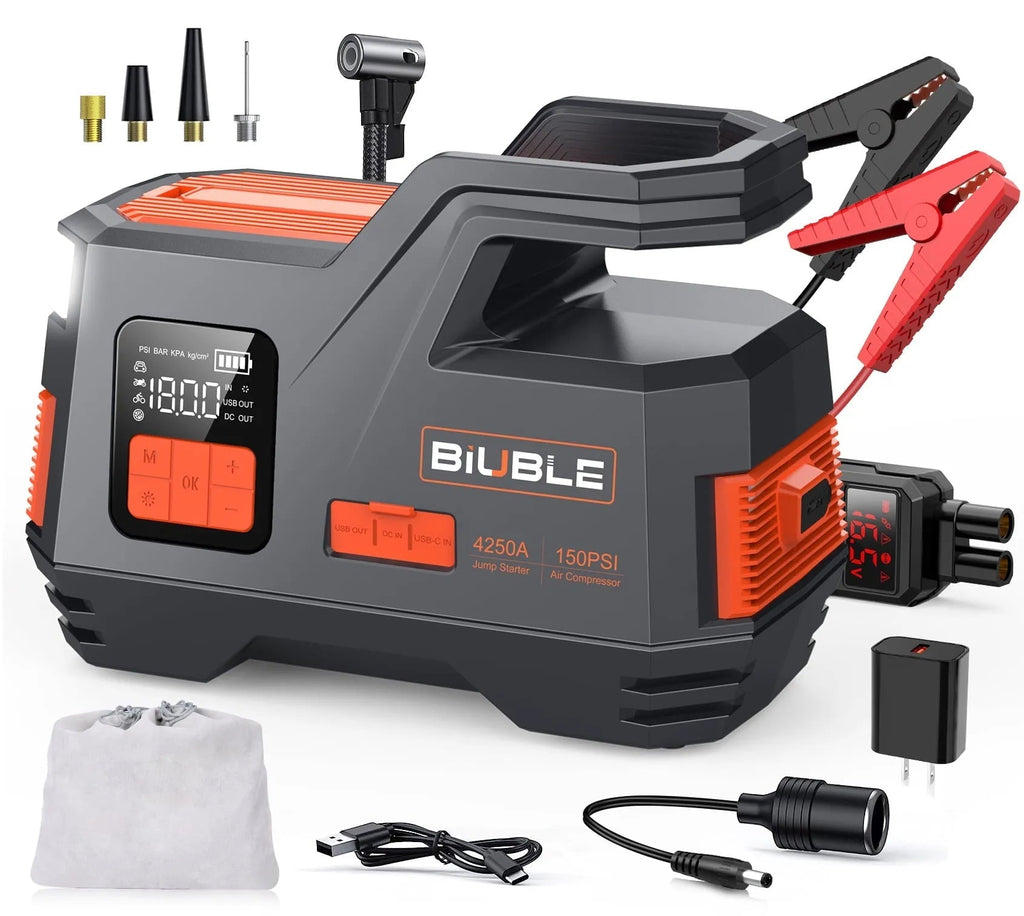 Car Jump Starter with Air Compressor, 4500A Peak 26800mAh 12V Auto with 150PSI Tire Inflator锛 up to All Gas or 10.0L Diesel Engine锛