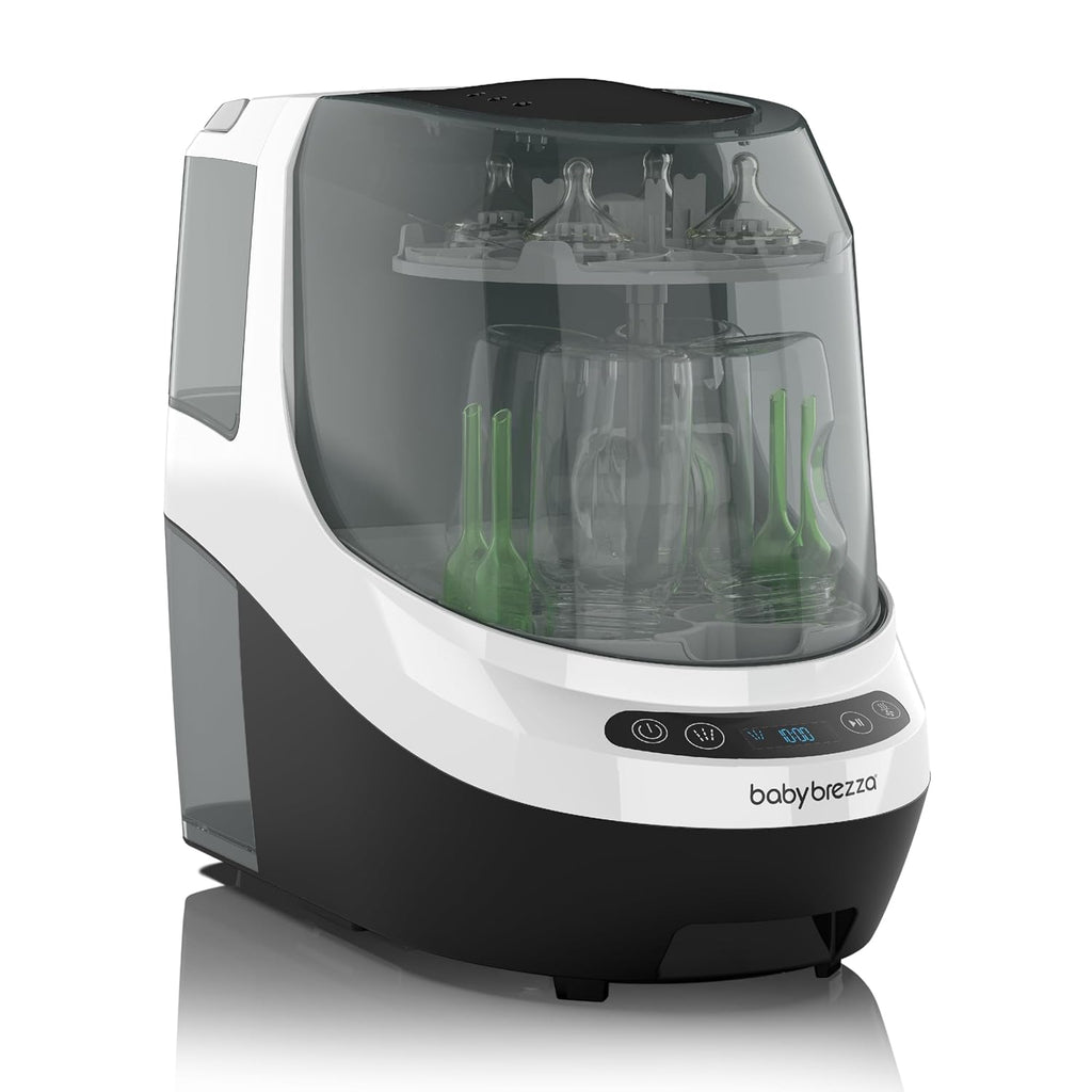 Baby Bottle Washer Pro - Baby Bottle Washer, Sterilizer + Dryer - All in One Machine Cleans Bottles, Pump Parts, & Sippy Cups - Replaces Hand Washing, Bottle Brushes and Drying Racks-Brezza